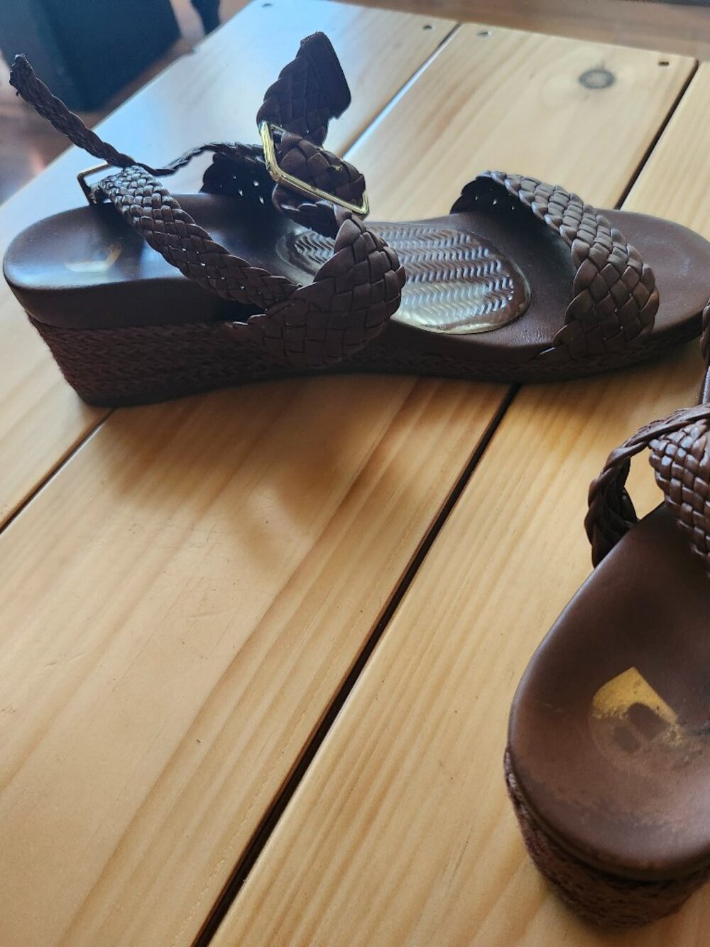 Bared Footwear espadrilles 40 dark brown leather woven open toe